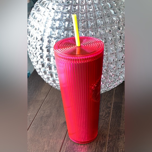Starbucks Pink Ribbed Iridescent Bling Venti Tumbler 2023 Summ… - Picture 7 of 8
